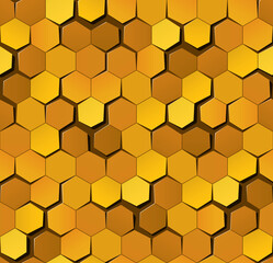 Honeycomb gold origami pattern (perfectly repeatable, easy to change colors and shadows)