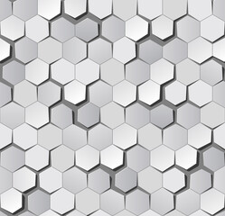 Honeycomb origami pattern b&w (perfectly repeatable, easy to change colors and shadows)