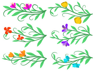 Hand drawn Flowers Clip Art Collection