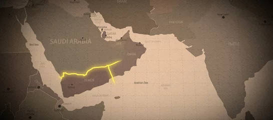 Foto op Plexiglas Illustration of the border dispute area between saudi arabia and yemen. © Tuna salmon