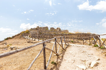 Overall Sights of The Mosque (Moschea) at Segesta Archaeological Park in Trapani, Sicily, Italy.