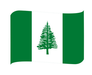 Norfolk Island Flag National Oceania Emblem Ribbon Icon Vector Illustration Abstract Design Element