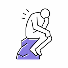 thinker philosophy color icon vector illustration