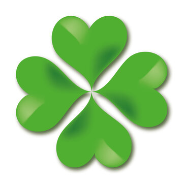 recommend clip art: Abstract symbolic four-leaf clover for good luck. Illustration of green plant Cloverleaf in vector and jpg, object isolated.