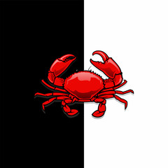 red crab illustration vector template