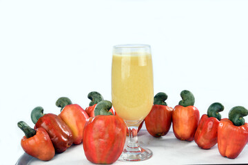 cashew natural tasty tropical fruit ideal for juice isolated on white background