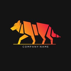 Minimalist Wolf Logo Design