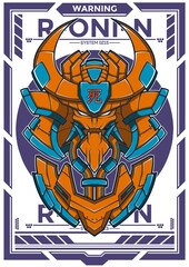 Onimusha Head Vector Illustration