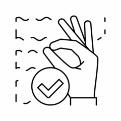 Obraz premium ok diver gesture line icon vector illustration