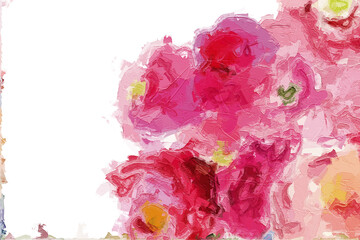 Abstract beautiful oil painting flowers