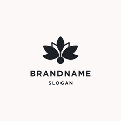 Lotus logo icon flat design template 