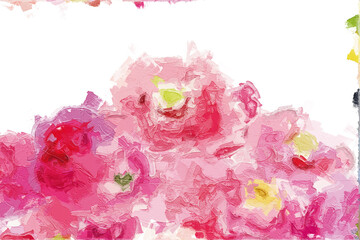 Abstract beautiful oil painting flowers