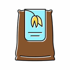 oat bag color icon vector illustration