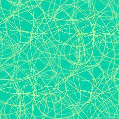 Chaos pattern. Wavy background. Hand drawn waves. Seamless tangled wallpaper. Stripe texture with many lines. Print for banners, flyers or posters. Line art