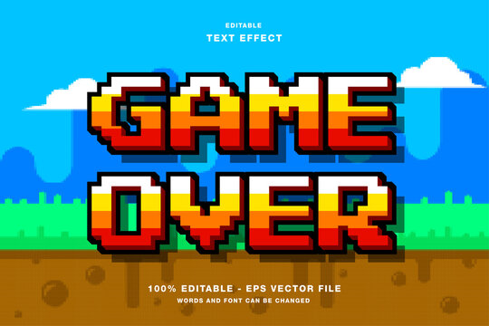 Game Over Pixel Art Text Effect