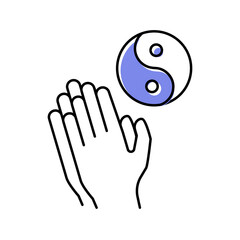 yoga practice color icon vector illustration