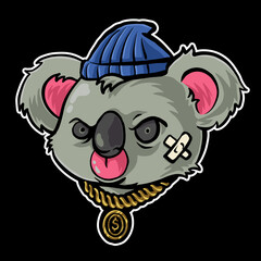 cartoon hype koala illustration