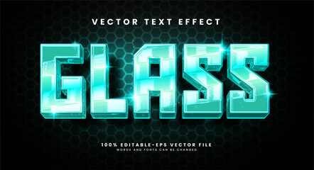 Glass editable text style effect with glossy theme.
