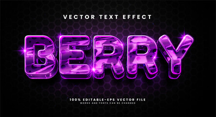 Berry editable text style effect with glossy theme.