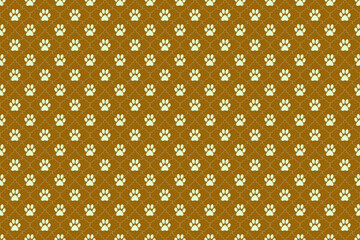 light green cream animal footprint pattern wallpaper doodle background, cute seamless pattern, brown background