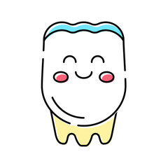 happy tooth color icon vector illustration