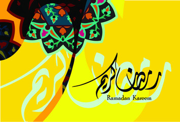 Ramadan Kareem posters or invitations in arabic calligraphy greetings with Islamic mockups and decorations, translated "happy ramadhan" you can use them for greeting cards, calendars,