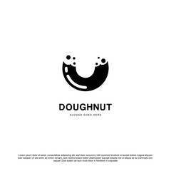 Creative bitten doughnut logo design