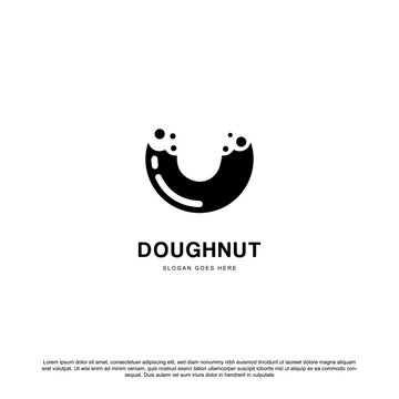 Creative bitten doughnut logo design