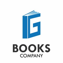 Letter g with books logo template illustration