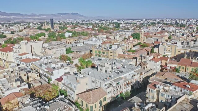 Nicosia, Cyprus, beautiful views of Cyprus, Mediterranean Sea, aerial view