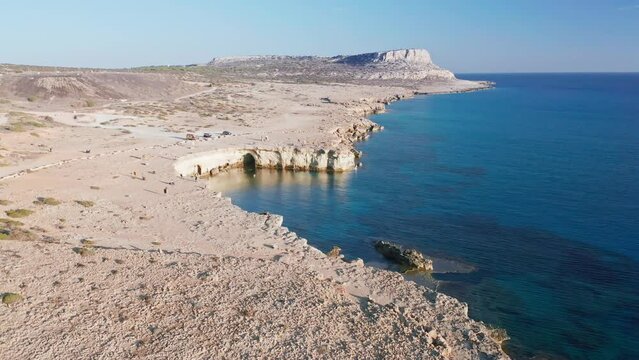 Cyprus, beautiful views of the beaches of Cyprus, Mediterranean Sea, aerial view