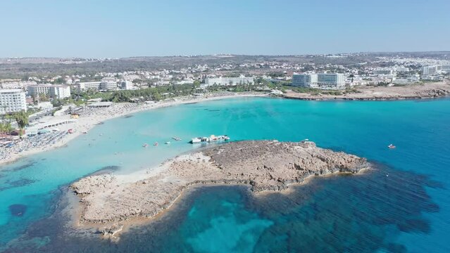 Kalamies beach, Cyprus, beautiful views of Cyprus, Mediterranean Sea, aerial view