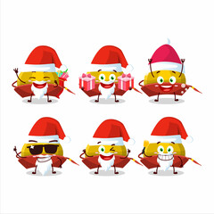 Obraz na płótnie Canvas Santa Claus emoticons with yellow chinese traditional hat cartoon character