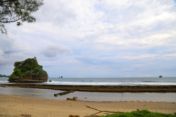 Island by the sea in Indonesia