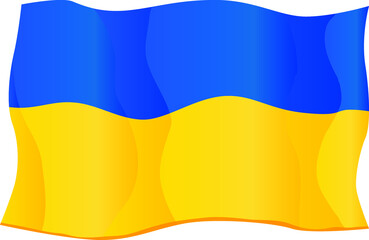 Waving Ukraine flag vector icon