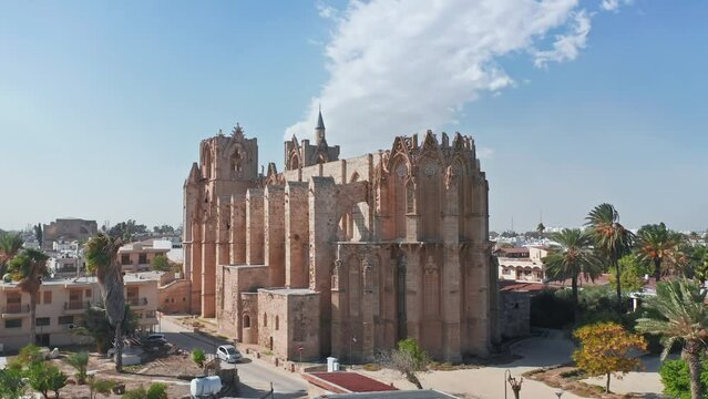 Saint Nicholas Cathedral, Famagusta, Cyprus, beautiful views of Cyprus, Mediterranean Sea, aerial view