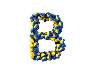Ukraine Heart Themed Font Letter B