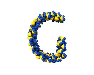 Ukraine Heart Themed Font Letter G