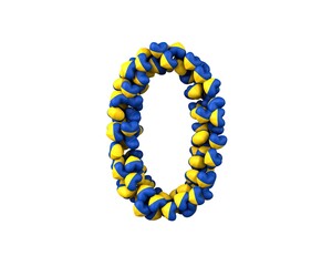 Ukraine Heart Themed Font Number 0