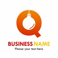 Letter q with bulb lamp vector logo template. Suitable for brand, ientity, web, business, idea etc