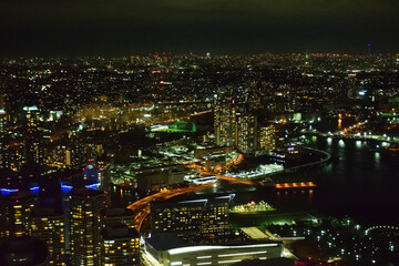 Fototapeta na wymiar 横浜ランドマークタワーからの夜景