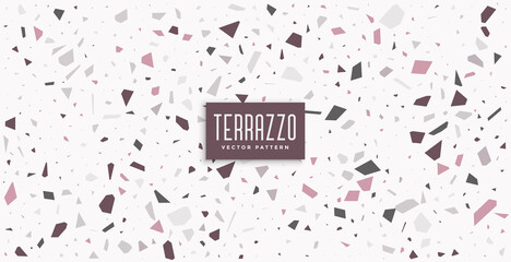 Obraz premium white classic terrazo pattern floor tiles background