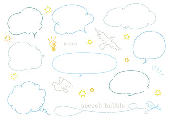 大人っぽいシンプルな線の吹き出しセット
