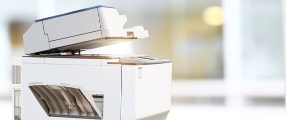 Copier printer, Close up the photocopier or photocopy machine office equipment workplace for...