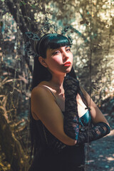 Fototapeta premium Girl in the woods photoshoot