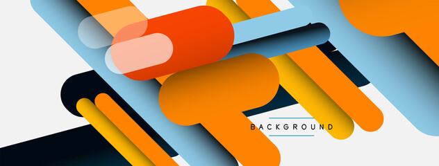 Abstract background. Round shapes, lines compositions on grey backdrop. Vector illustration for wallpaper banner background or landing page