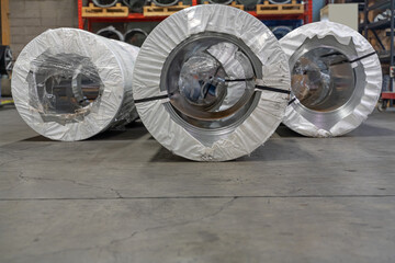 Coil steel metal rolls in metal roofing factory industry