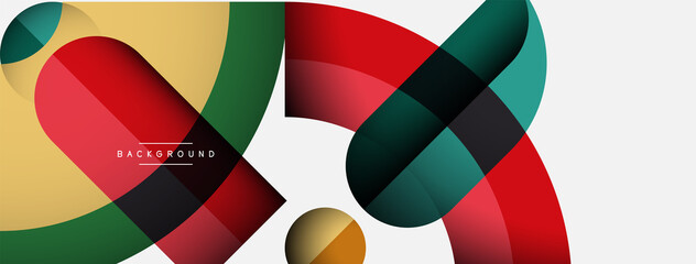 Obraz premium Trendy shapes, color minimal design composition, lines and shadows for wallpaper banner background or landing page