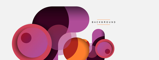 Vector round shapes circles minimal geometric background. Vector illustration for wallpaper banner background or landing page