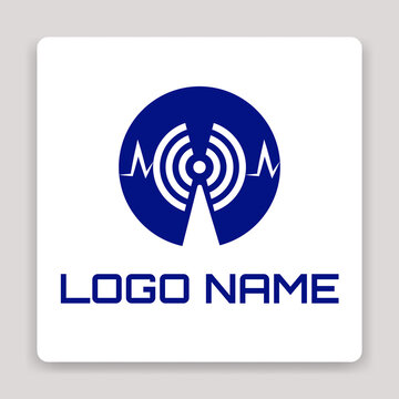 logo template with transmitter symbol
